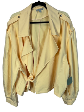 Ryegrass Cropped Relaxed Yellow Tie Jacket Size 3X New